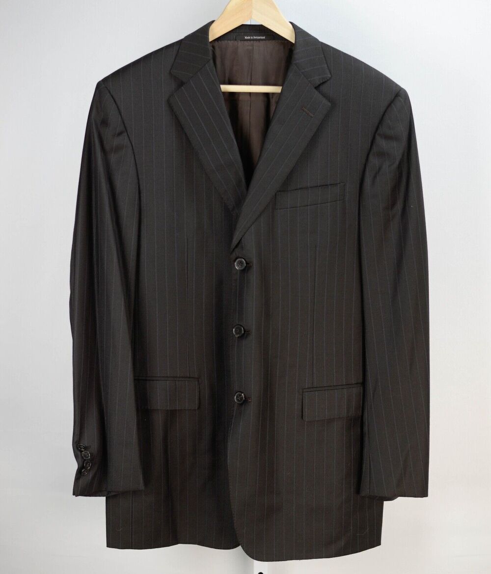 Ermenegildo Zegna 3Btn Transeasonal Wool/Silk Pinstripe Blazer Jacket Coat 42R
